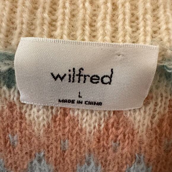 Aritzia Wilfred Mohair Striped Cropped Boxy Pastel Sweater Size Large - Picture 8 of 9